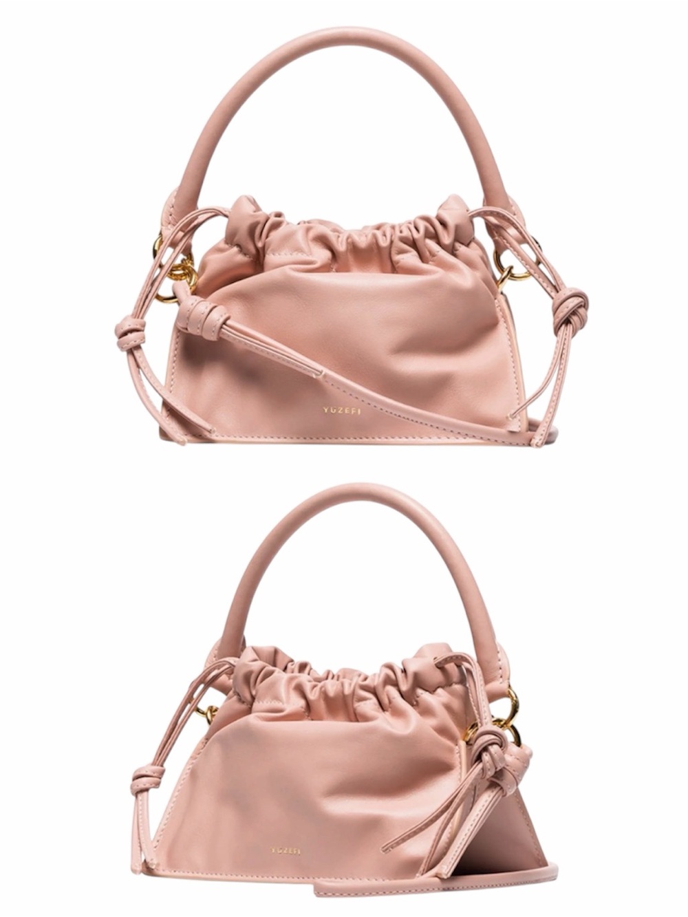 YUZEFI MINI BOM LEATHER TOP HANDLE PINK BAG - BRAND NEW